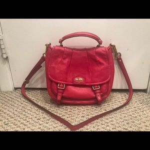 Hot pink coach mini satchel bag